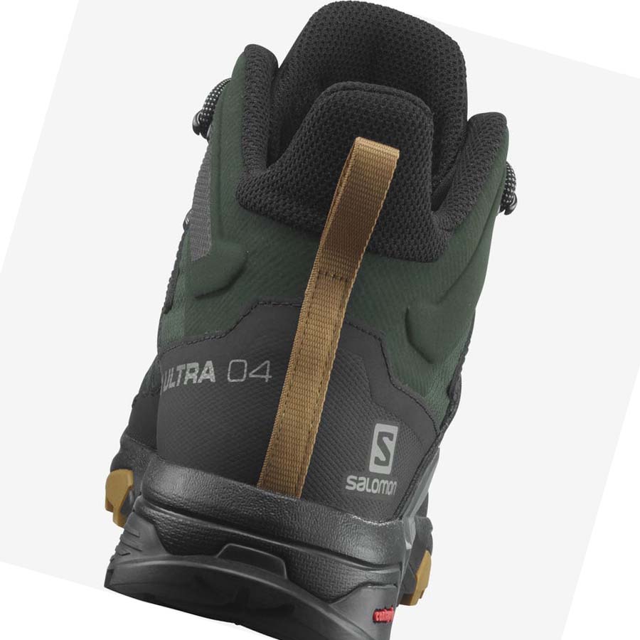 Salomon X ULTRA 4 MID GORE-TEX Túracipő Férfi Zöld Fekete | HU 2083MQZ